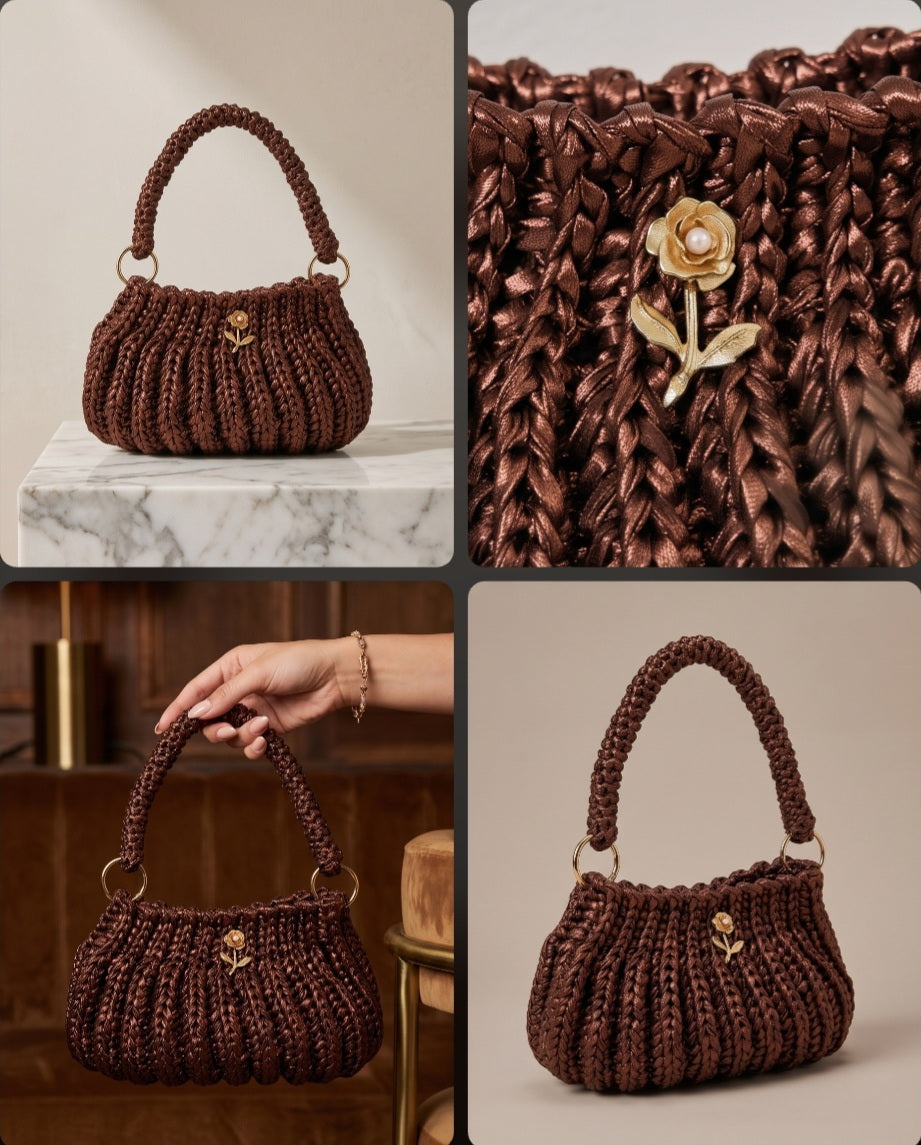 Metalic ribbon bag