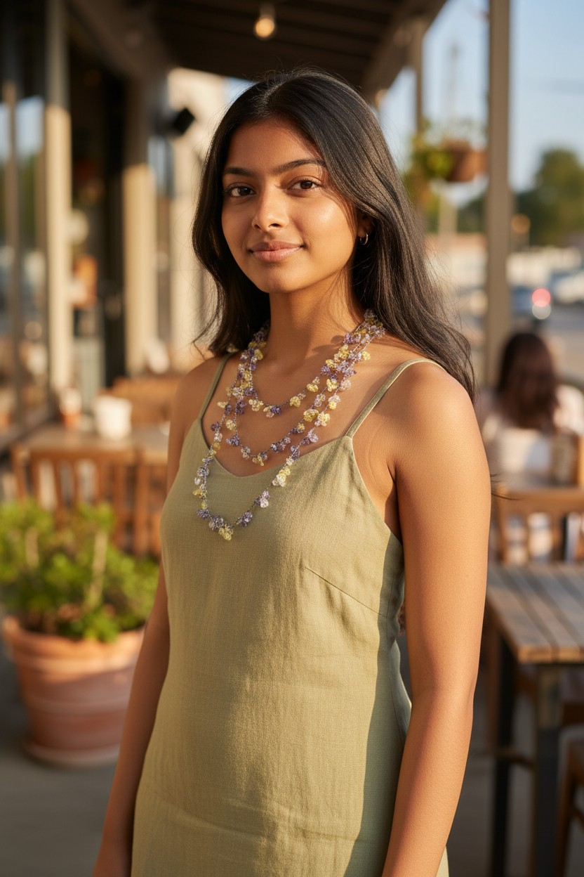Crochet necklace "thousand rounds"