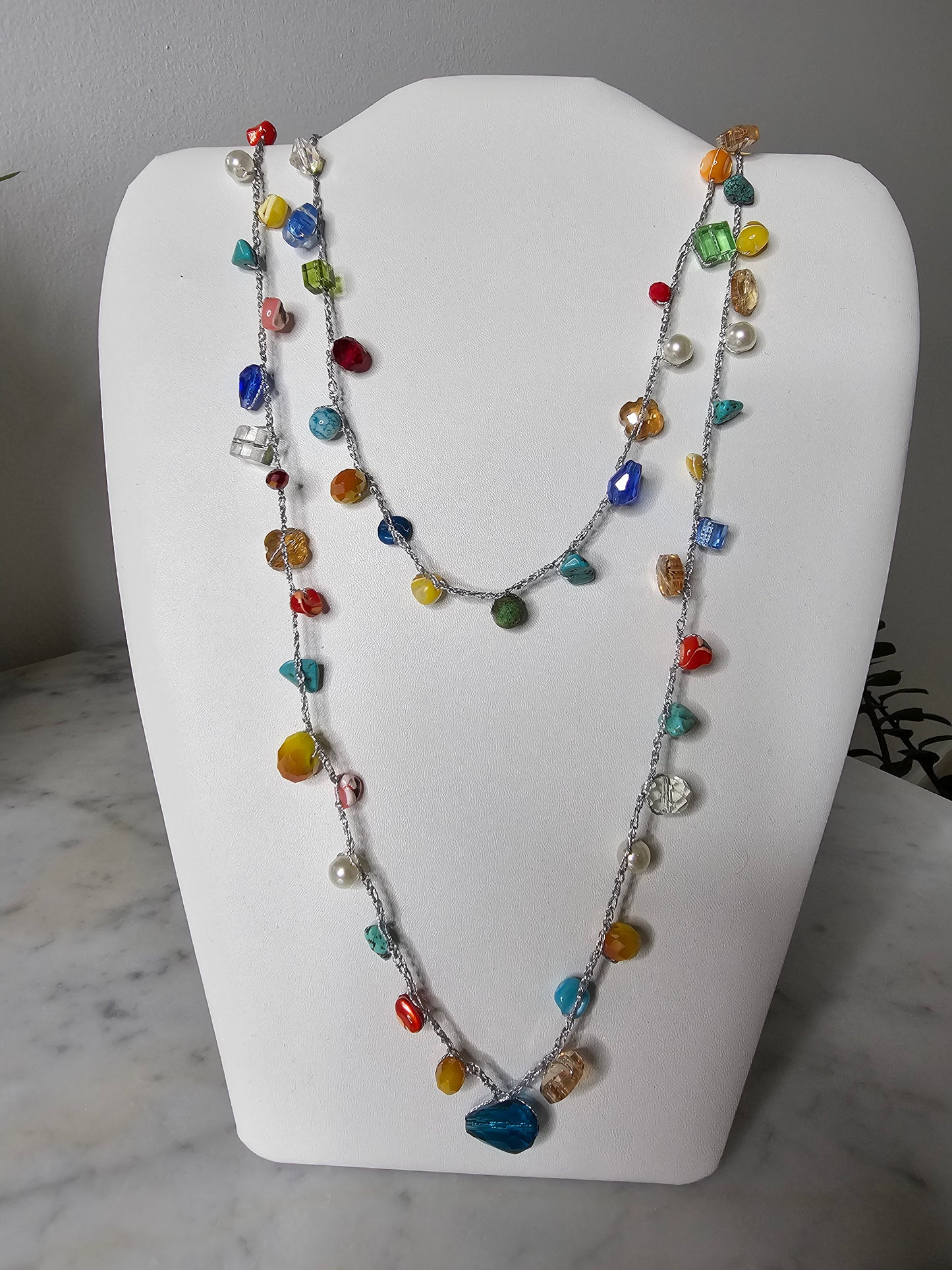 Crochet beaded necklace