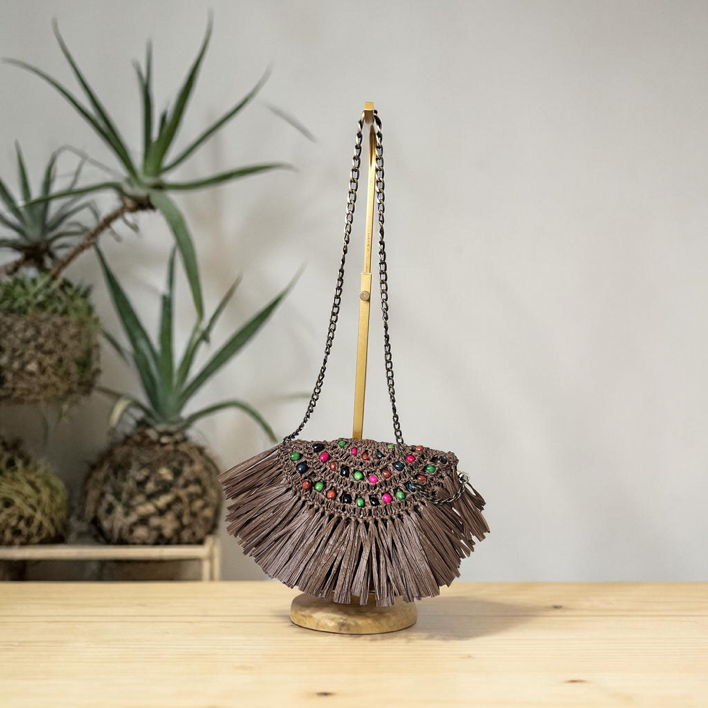 Small raffia clutch bag