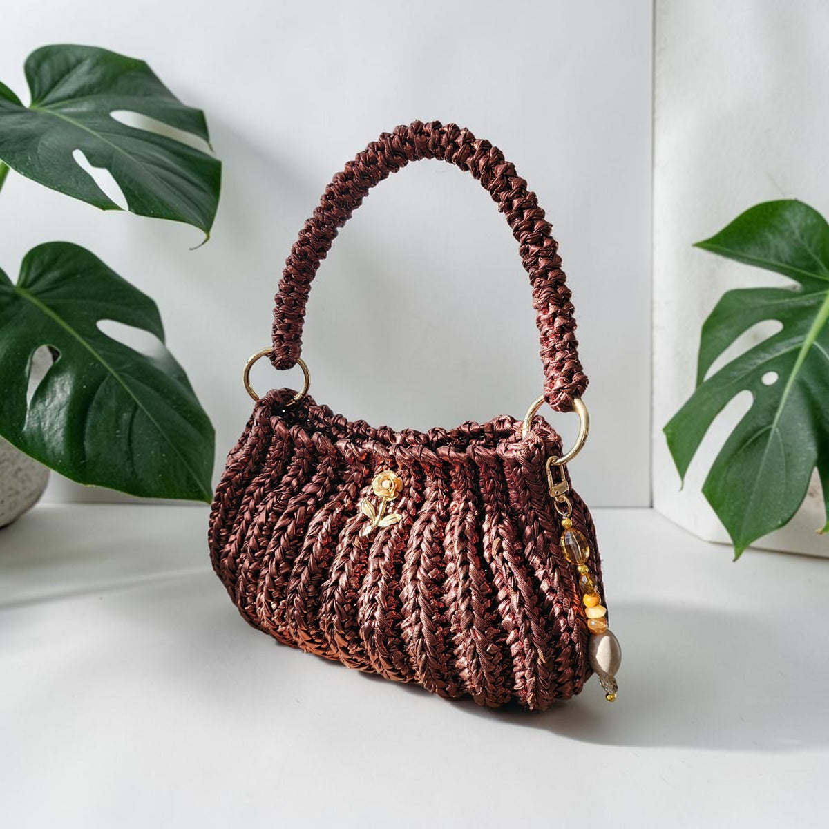 Metalic ribbon bag