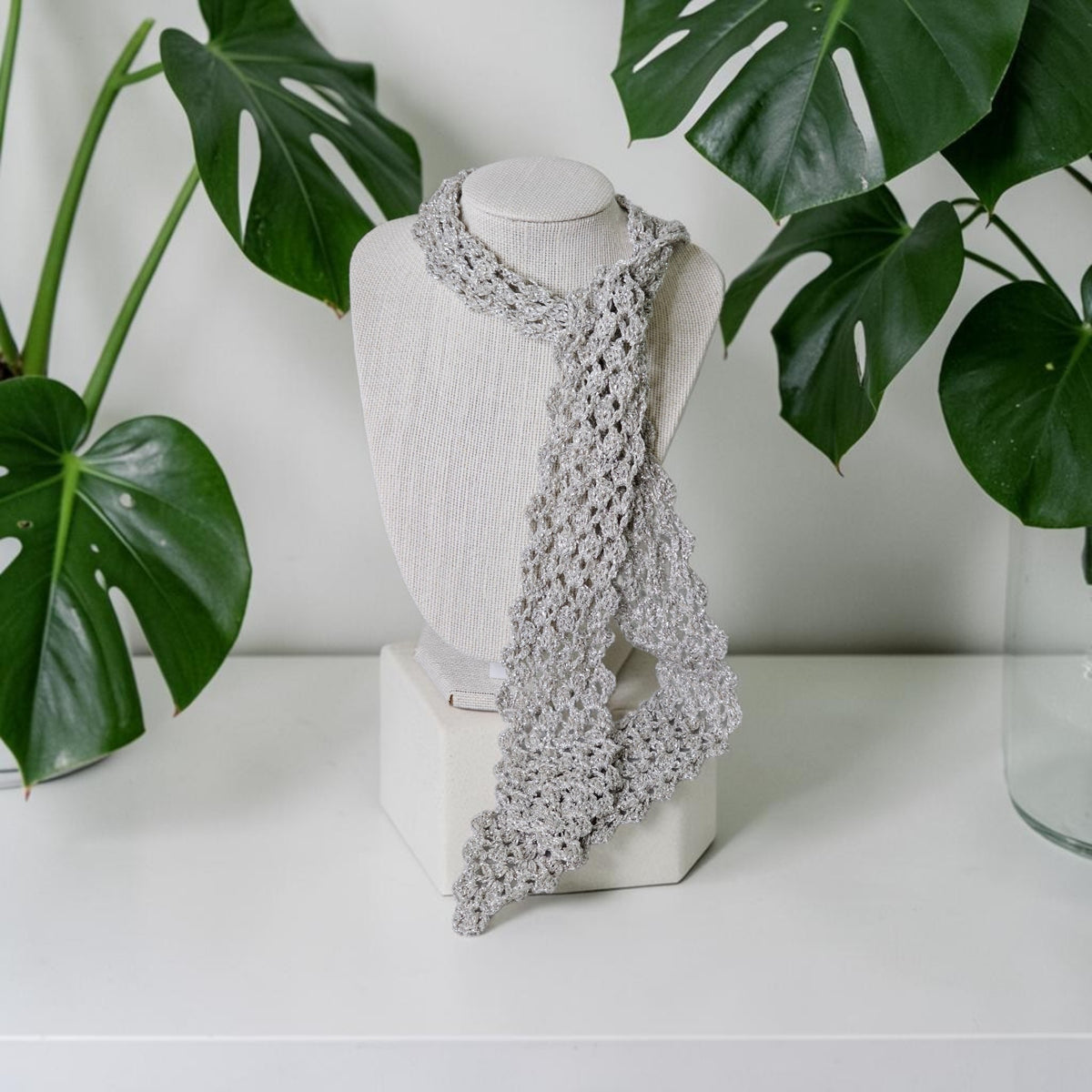 Silver Glitter Scarf