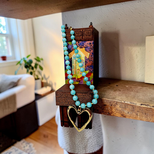 Jade crochet necklace