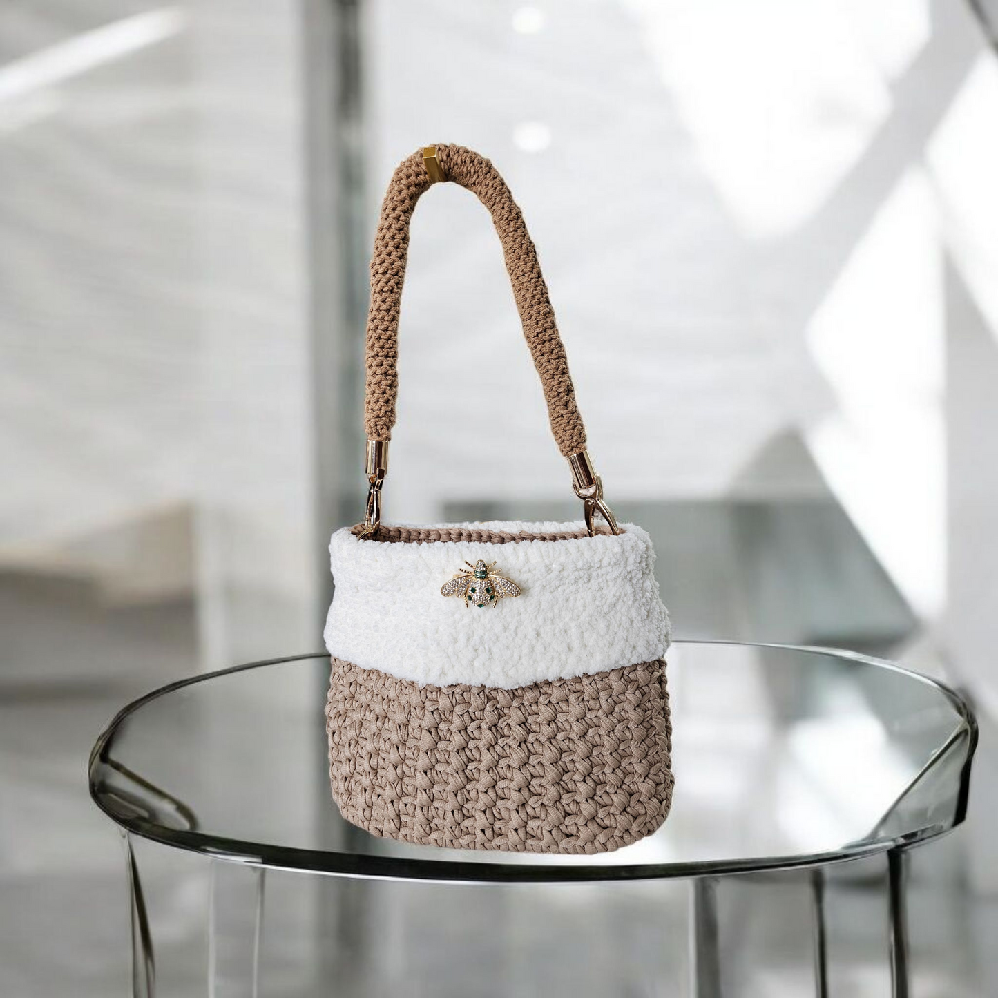 Crochet Fuzzy Bag