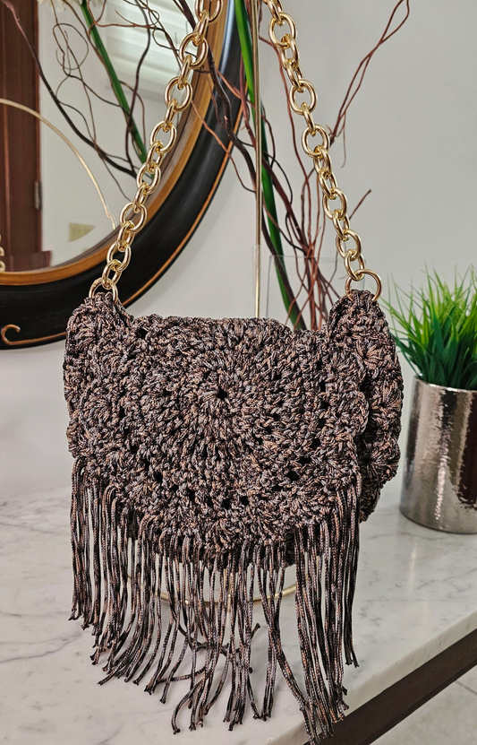 Half round snake skin bag