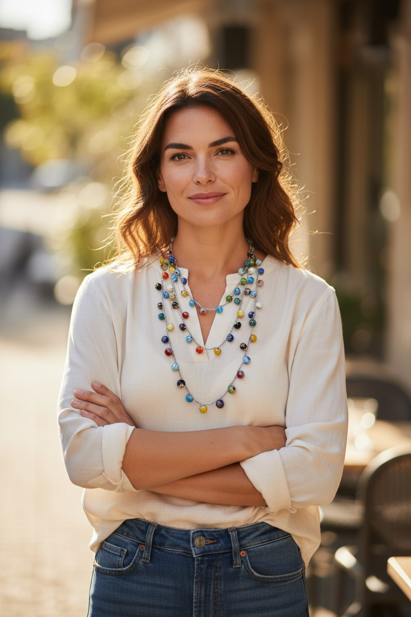 Crochet beaded necklace