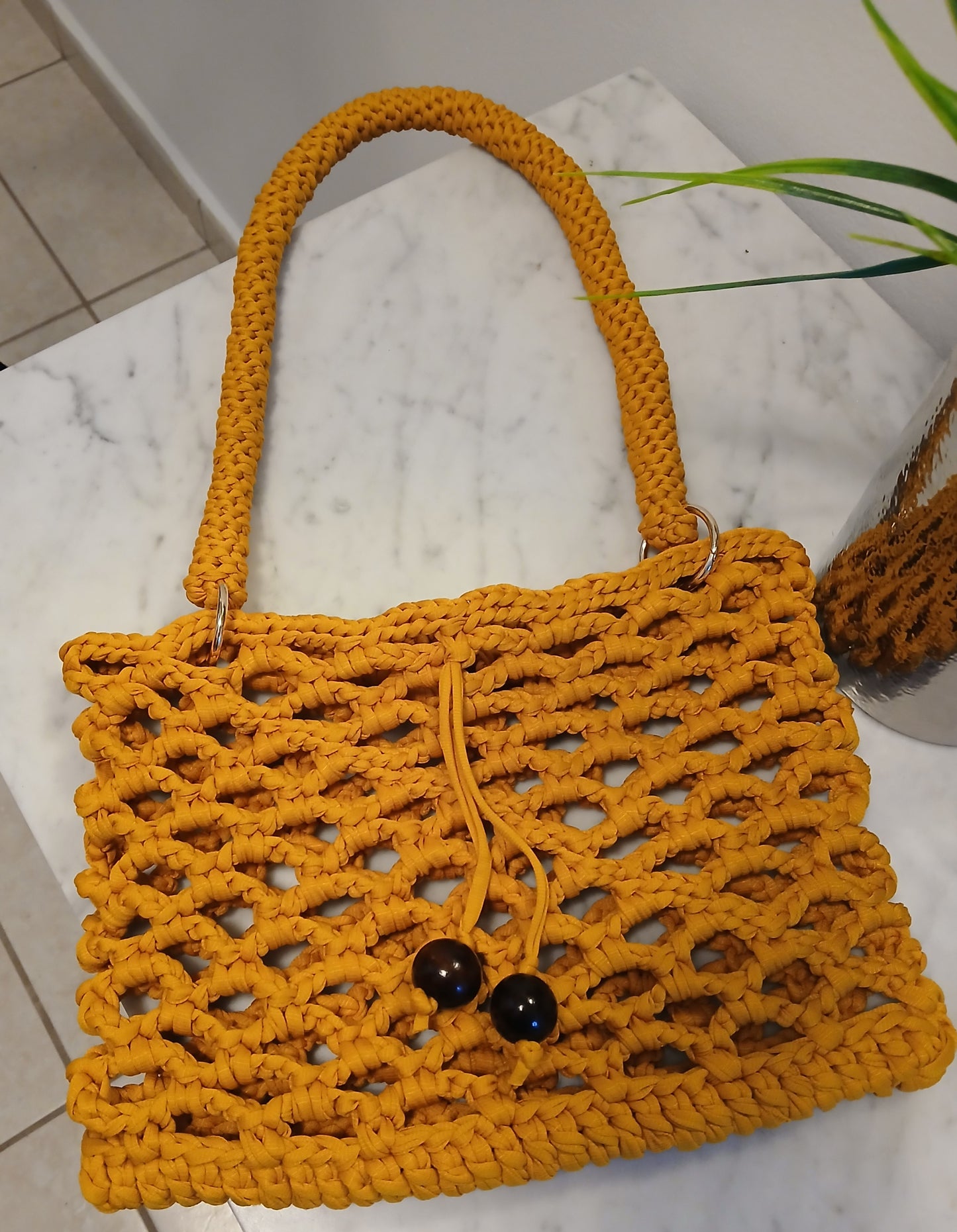 Mesh stich hobo bag