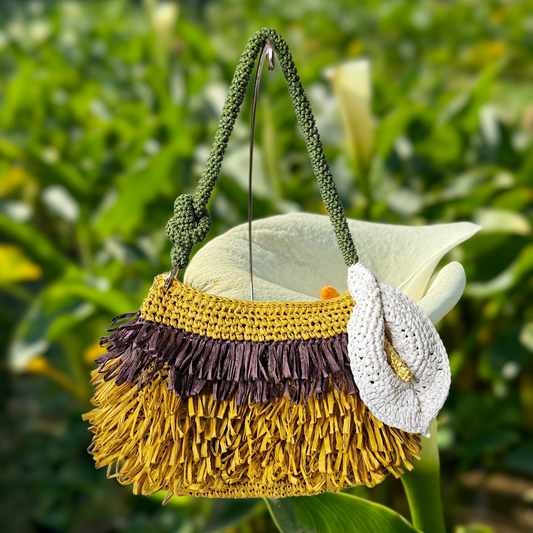 Raffia Calla Lilly Bag