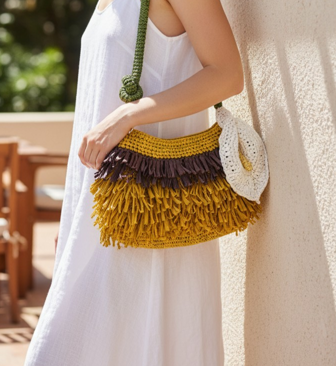 Raffia Calla Lilly Bag