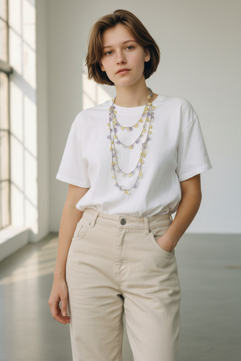 Crochet necklace "thousand rounds"