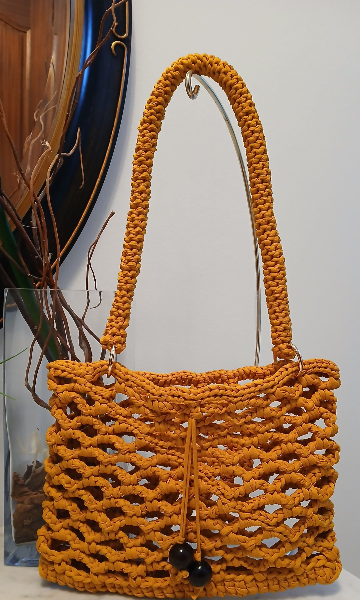 Mesh stich hobo bag