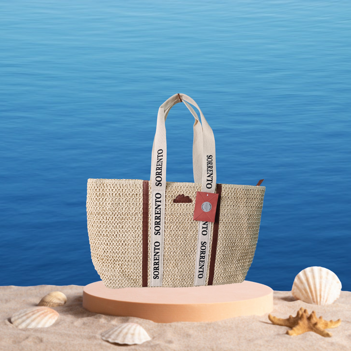 Large raffia crochet bag