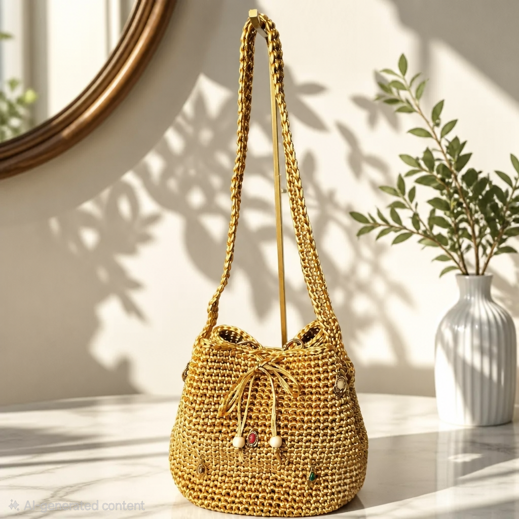 Satin Cord Bucket Bag