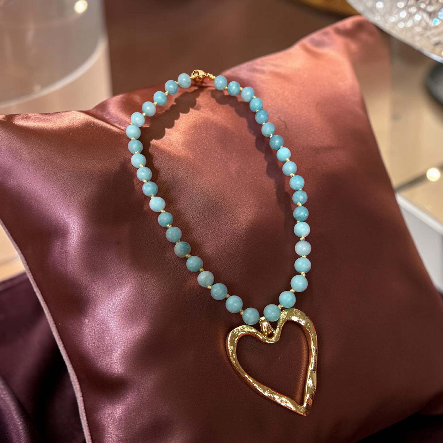 Jade crochet necklace